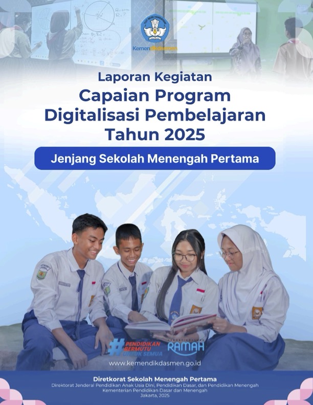 Cover Laporan Kegiatan Capaian Program Digitalisasi Pembelajaran Tahun 2025 Direktorat Sekolah Menengah Pertama